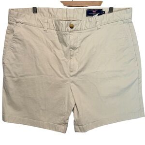 Vineyard Vines Breaker Shorts Mens W40, 7" Khaki Flat Front Stretch Golf Chino